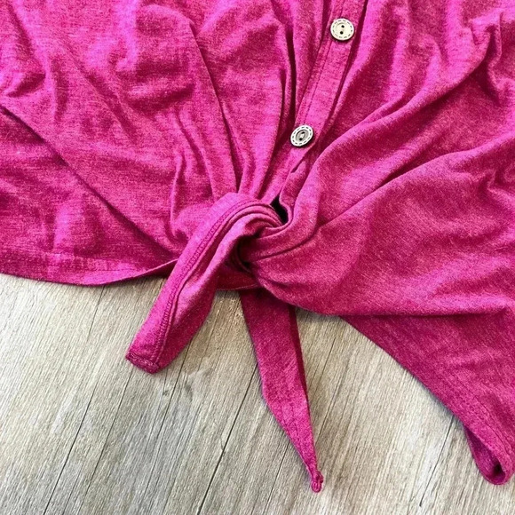 Womens Amazon Maroon Tie Front Tank Top - 2XL - Picture 3 of 5